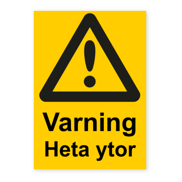 Skylten - Varning f&ouml;r heta ytor.