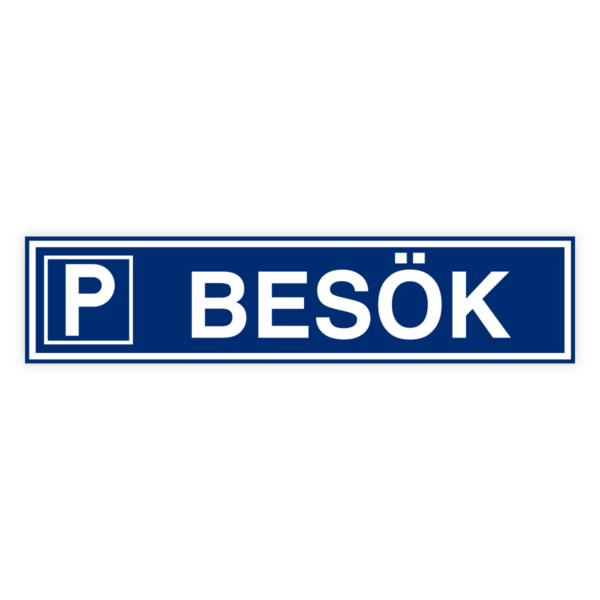 Skylten - Parkering bes&ouml;kande. Skylt f&ouml;r parkering bes&ouml;kande, hj&auml;lper bes&ouml;kare att hitta r&auml;tt parkeringsplats. Tillg&auml;nglig i olika material och storlekar av aluminium f&ouml;r v&auml;gg- eller stolpmontage.